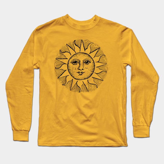 Vintage Celestial Sun Long Sleeve T-Shirt by kaleighdayart